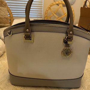 Ann Klein New Recruits satchel purse light gray NWT "read"